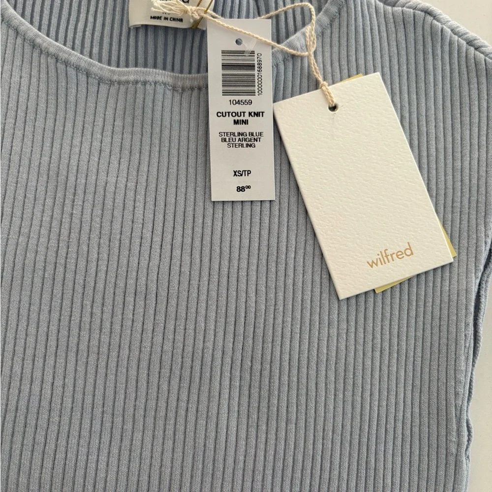 đź’™Wilfred CUTOUT KNIT MINI Sterling Blue XS - NWT - Picture 4 of 6